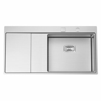 Chiuveta bucatarie inox CookingAid XERON 105 RIGHT cu ventil scurgere dreptunghiular automat si accesorii montaj