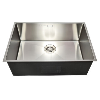Chiuveta bucatarie inox CookingAid Hera Standard cu dozator detergent, scurgator tavita vase/paste/fructe, gratar rulabil inox si tocator lemn Sapele + accesorii montaj