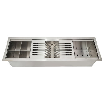 Chiuveta ingusta scurgere multifunctionala tip rigola / canal / jgheab drenare CookingAid Channel sink 63cm cu 3 accesorii incluse