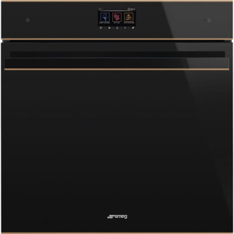  Cuptor cu piroliză SMEG Dolce Stil Novo, SOP6604TPNR, negru cu detalii din cupru, 60 cm, capacitate 68 l, clasa A+