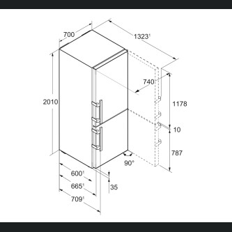 Combina frigorifica Liebherr CBNbe 5775, Premium BioFresh si NoFrost, 392 l, B