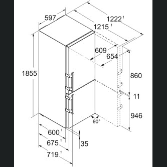 Combina frigorifica Liebherr SBNsdd 5264 Prime, BioFresh si NoFrost, 313 l, D