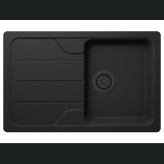 Set chiuveta bucatarie Schock Formhaus D-100S 780 x 500 mm Cristalite Nero cu parti vizibile negru si baterie bucatarie Schock Kantus cu cap extractibil, negru