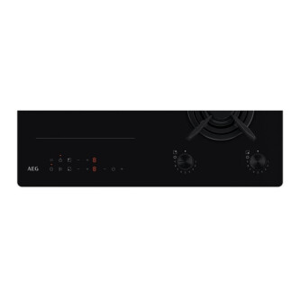Plita incorporabila mixta AEG HDB64623NB, inductie + gaz, 4 arzatoare, Touch Control, negru