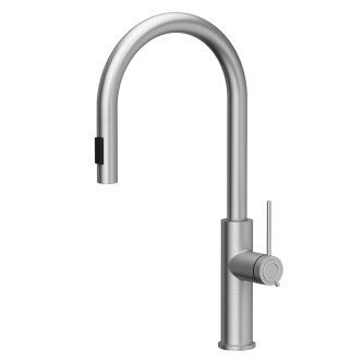 Baterie CookingAid Jennifer Steel cu furtun dus extractibil + buton jet/dus si finisaj inox periat