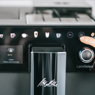 Espressor automat Melitta Latte Select F630-211, 1400W, 15 bari, sistem de spumare a laptelui, display One-Touch, 12 tipuri de cafea, Black