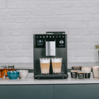 Espressor automat Melitta Latte Select F630-211, 1400W, 15 bari, sistem de spumare a laptelui, display One-Touch, 12 tipuri de cafea, Black