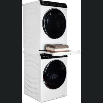 Kit suprapunere masina de spalat si uscator Haier HASTKU10, Adancime reglabila 47-62 cm, Raft extractabil, Alb