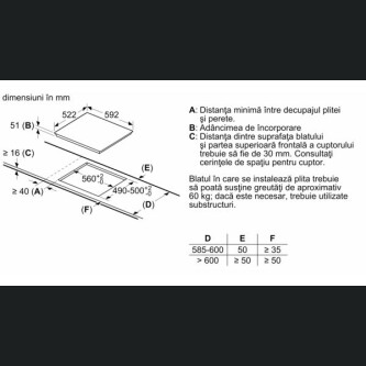 Plită cu inducție Bosch PXE611FC1E, 60 cm Negru