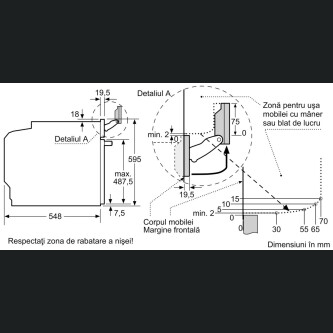 Cuptor multifuncțional cu opțiune de aburi Bosch HRG7361B1,Negru, 71 l,  A+