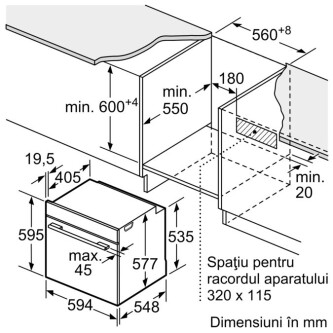 Cuptor multifuncțional încorporabil Bosch HBG7341B1,sistem de curatare EcoClean partial hidrolitic,  71 l, A+