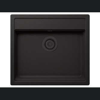 Set chiuveta bucatarie Schock Nemo N-100 570 x 510 mm Cristalite Nero cu parti vizibile negru si baterie bucatarie Schock Kantus cu cap extractibil, negru