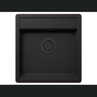 Set chiuveta bucatarie Schock Nemo N-100S 490 x 510 mm Cristalite Nero cu parti vizibile negru si baterie bucatarie Schock Prima negru