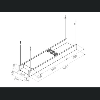 Hota insula Pando I-875, finisaj unic, 1.8 m, model personalizabil în orice culoare a diagramei RAL