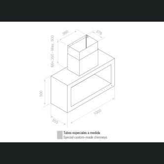 Hota de perete Pando P-960, V.1250, latime 100 cm, A+, inox