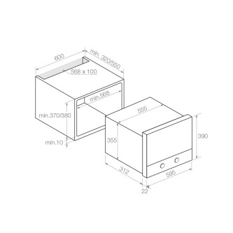 Cuptor cu microunde incorporabil PHM-950 Pando , 22l