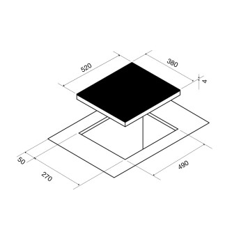 Plita cu inductie Pando, PI-DOM, 38 cm. functie BRIDGE