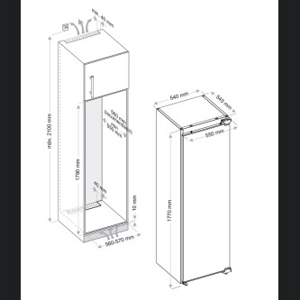 Congelator incorporabil Pando PFBI, NoFrost, 197 l