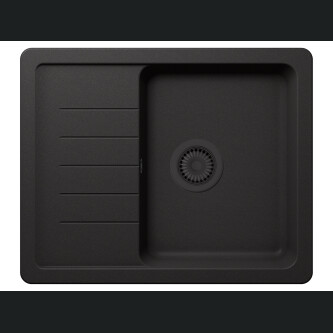 Set chiuveta bucatarie Schock Pinedo D-100XS 620 x 500 mm Cristalite Nero cu parti vizibile negru si baterie bucatarie Schock Kantus cu cap extractibil, negru