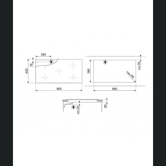 Plita Smeg, SIH7933B, 90 cm, Negru