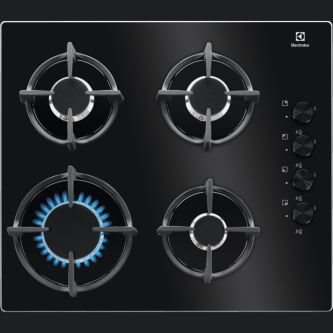 Plita gaz Electrolux KGG6407K, 60 cm, 4 arzatoare, negru