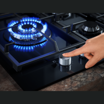 Plita gaz AEG pe sticla, 60 cm, negru HKB64420NB
