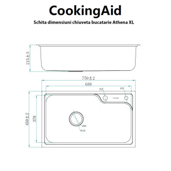 Chiuveta bucatarie inox CookingAid ATHENA XL cu accesorii montaj