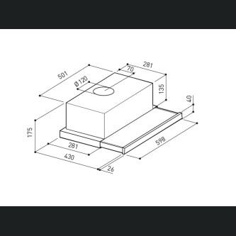 Hota incorporabila Pando GR20, putere motor v.700 , 60 cm, inox 