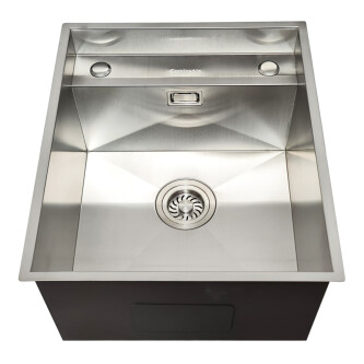 Chiuveta bucatarie inox CookingAid INVISIBLE DEEP cu scurgator vase/paste/fructe, dozator detergent + accesorii montaj.