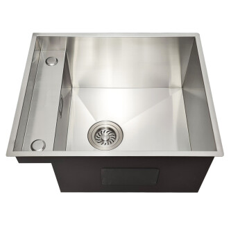 Chiuveta bucatarie inox CookingAid INVISIBLE DEEP cu scurgator vase/paste/fructe, dozator detergent + accesorii montaj.