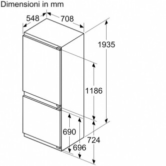 Combina frigorifica incorporabila Siemens KB96NVFE0 iQ300 cu zonă de congelare inferioară 193,5 x 70,8 cm, E