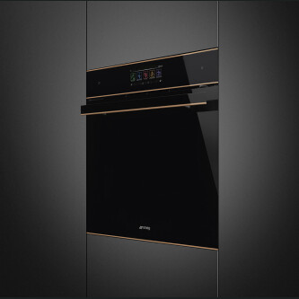 Cuptor Smeg SO6606WAPNR Galileo Omnichef cu functie de microunde, WI-FI, colectia Dolce Stil Novo, 60 cm, negru, 68 l