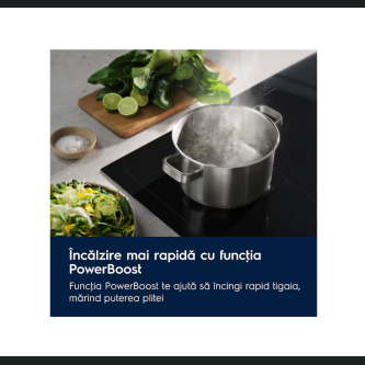 Plita incorporabila cu inductie Electrolux EIS62453IZ, 60 cm, conectivitate hota, Sense Boil, Booster, SaphirMatt